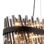 NL9508BL/SM9 Kaffer 36 Light Oblong Pendant Satin Black Smoke