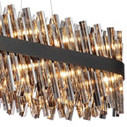 NL9508BL/SM9 Kaffer 36 Light Oblong Pendant Satin Black Smoke