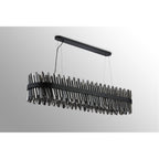 NL9508BL/SM9 Kaffer 36 Light Oblong Pendant Satin Black Smoke