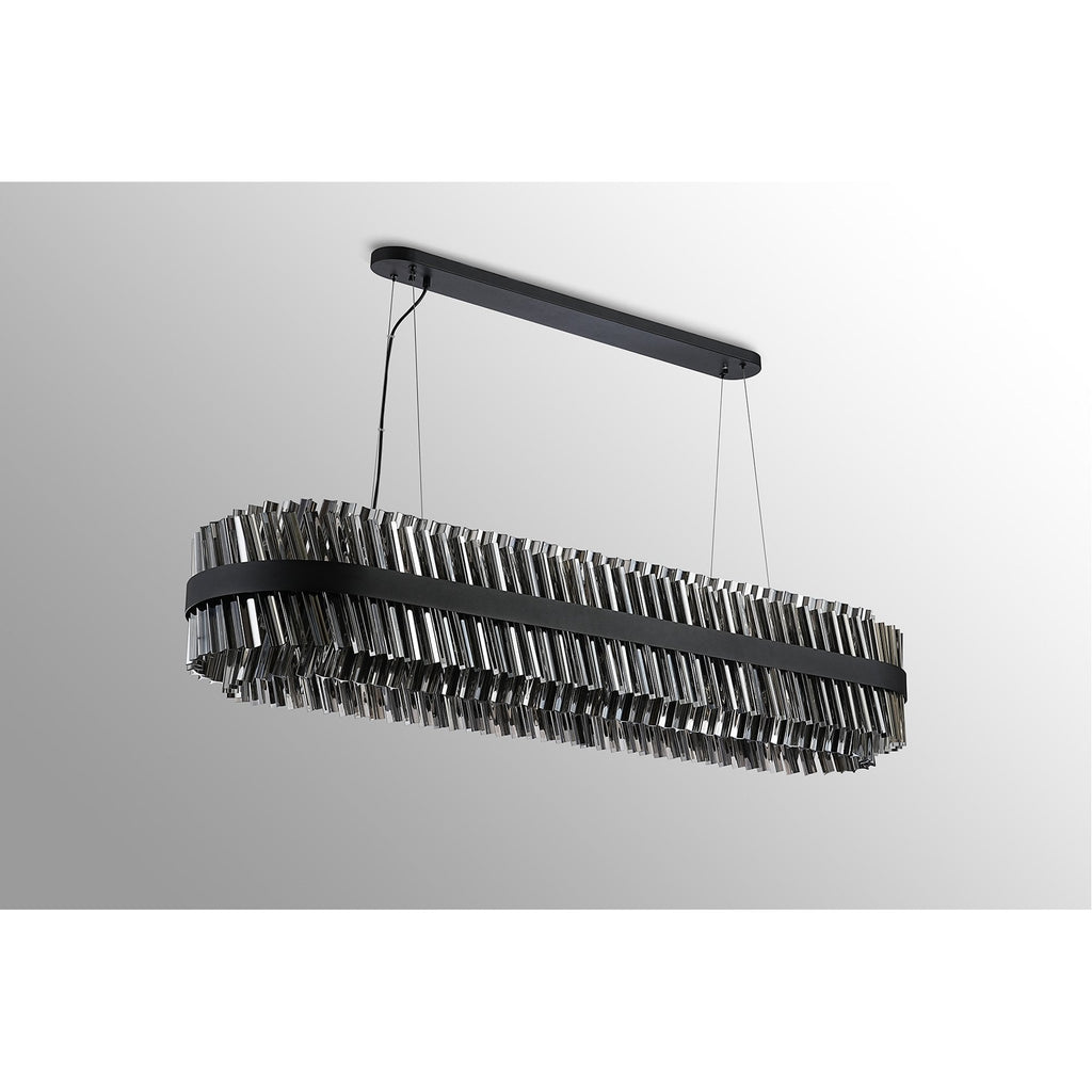 NL9508BL/SM9 Kaffer 36 Light Oblong Pendant Satin Black Smoke