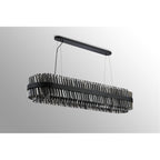 NL9508BL/SM9 Kaffer 36 Light Oblong Pendant Satin Black Smoke