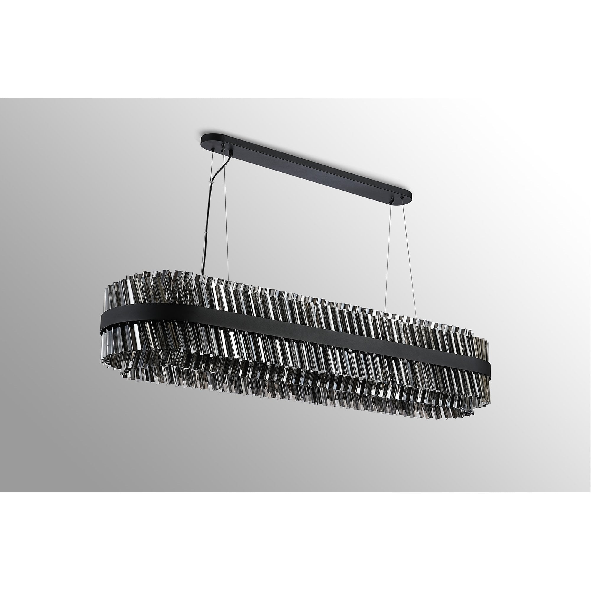 NL9508BL/SM9 Kaffer 36 Light Oblong Pendant Satin Black Smoke