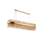 NL9508BR/AM9 Kaffer 36 Light Oblong Pendant Brass Amber