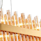 NL9508BR/AM9 Kaffer 36 Light Oblong Pendant Brass Amber