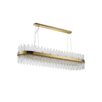 NL9508BR/CL9 Kaffer 36 Light Oblong Pendant Brass Clear