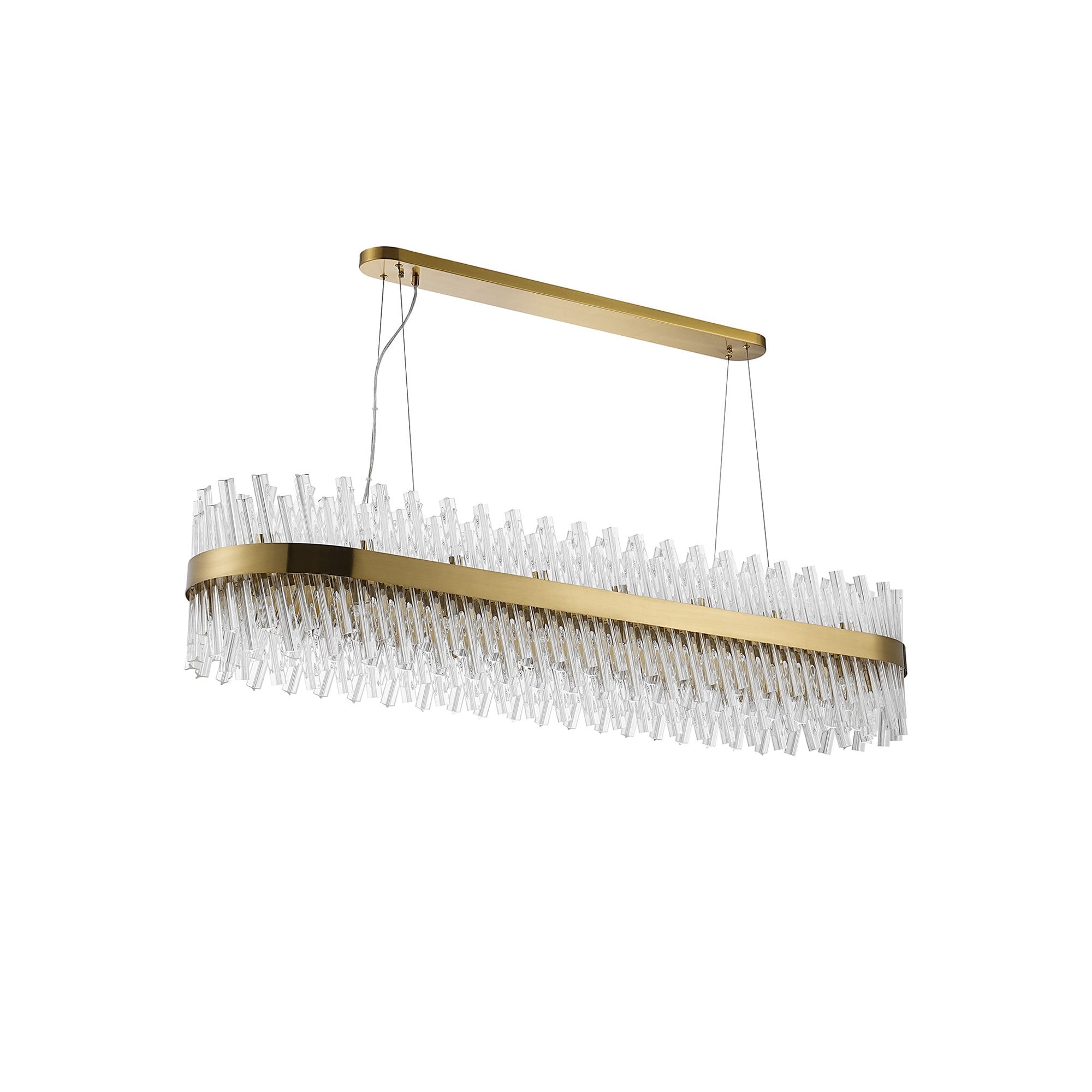 NL9508BR/CL9 Kaffer 36 Light Oblong Pendant Brass Clear