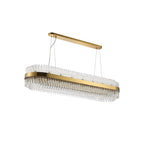 NL9508BR/CL9 Kaffer 36 Light Oblong Pendant Brass Clear