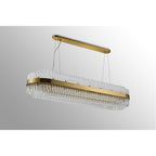 NL9508BR/CL9 Kaffer 36 Light Oblong Pendant Brass Clear