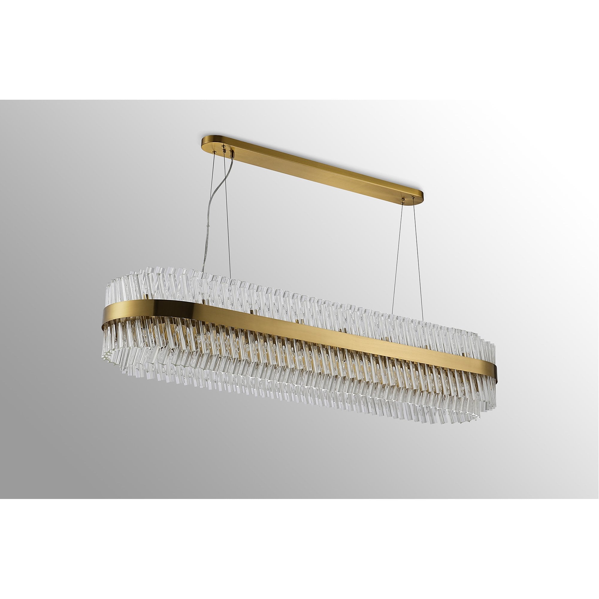 NL9508BR/CL9 Kaffer 36 Light Oblong Pendant Brass Clear