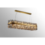 NL9508BR/SM9 Kaffer 36 Light Oblong Pendant Brass Smoke
