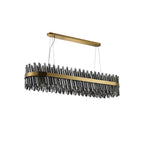 NL9508BR/SM9 Kaffer 36 Light Oblong Pendant Brass Smoke
