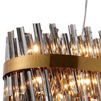 NL9508BR/SM9 Kaffer 36 Light Oblong Pendant Brass Smoke