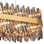 NL9508BR/SM9 Kaffer 36 Light Oblong Pendant Brass Smoke