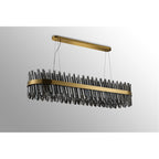 NL9508BR/SM9 Kaffer 36 Light Oblong Pendant Brass Smoke