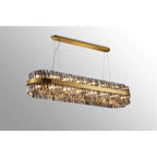 NL9508BR/SM9 Kaffer 36 Light Oblong Pendant Brass Smoke