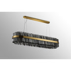 NL9508BR/SM9 Kaffer 36 Light Oblong Pendant Brass Smoke