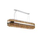 NL9508PN/AM9 Kaffer 36 Light Oblong Pendant Polished Nickel Amber