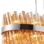 NL9508PN/AM9 Kaffer 36 Light Oblong Pendant Polished Nickel Amber