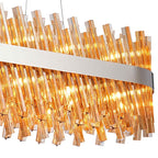 NL9508PN/AM9 Kaffer 36 Light Oblong Pendant Polished Nickel Amber