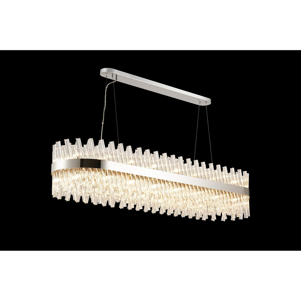 NL9508PN/CL9 Kaffer 36 Light Oblong Pendant Polished Nickel Clear