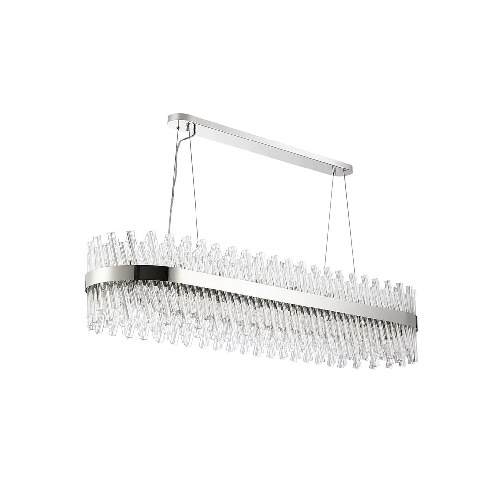 NL9508PN/CL9 Kaffer 36 Light Oblong Pendant Polished Nickel Clear