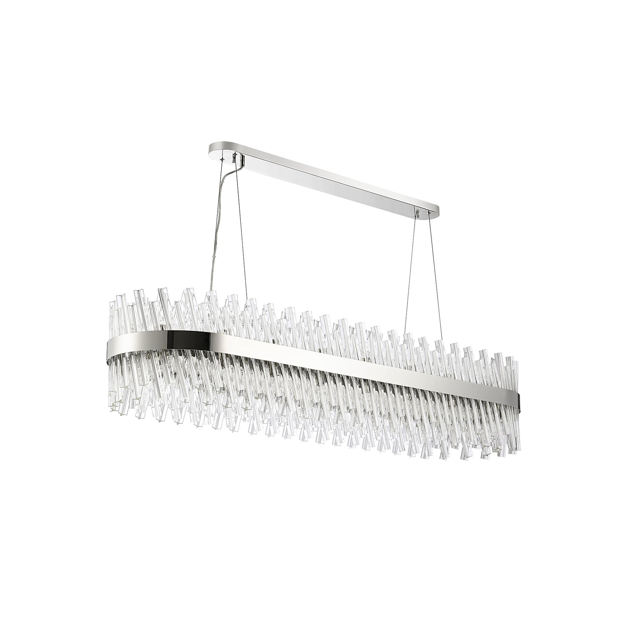 NL9508PN/CL9 Kaffer 36 Light Oblong Pendant Polished Nickel Clear