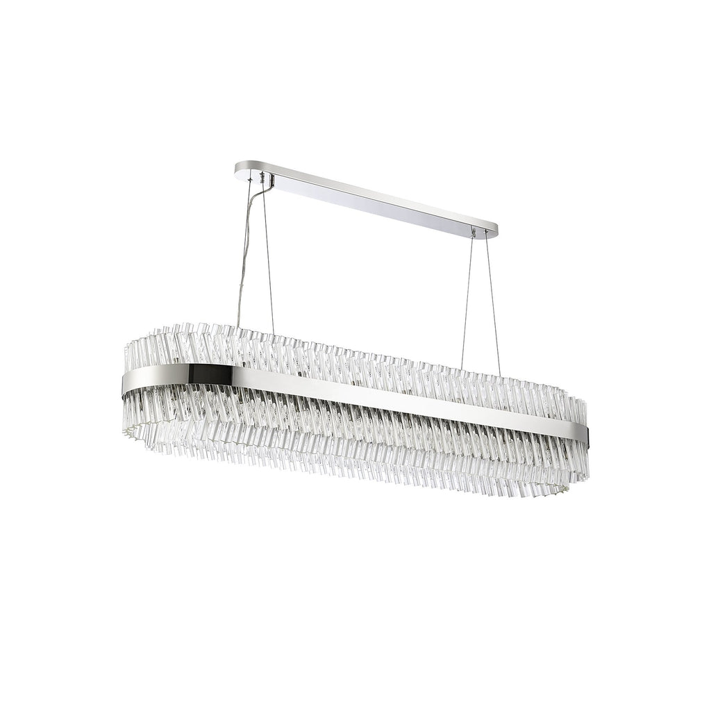 NL9508PN/CL9 Kaffer 36 Light Oblong Pendant Polished Nickel Clear