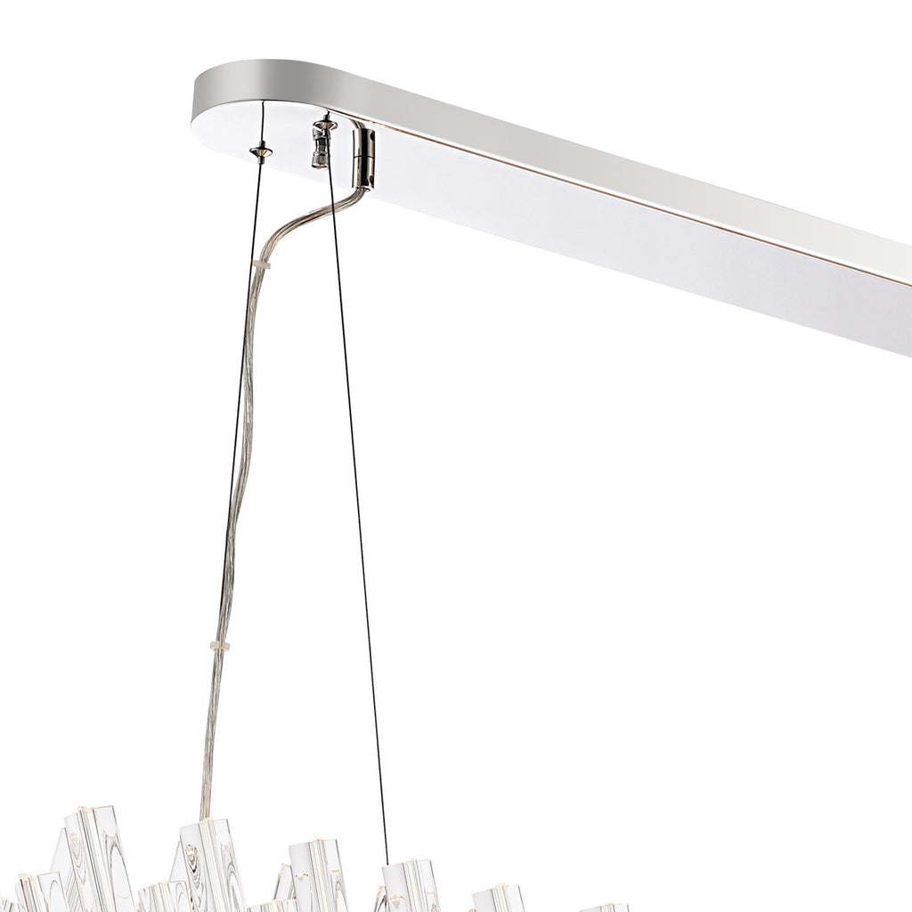 NL9508PN/CL9 Kaffer 36 Light Oblong Pendant Polished Nickel Clear