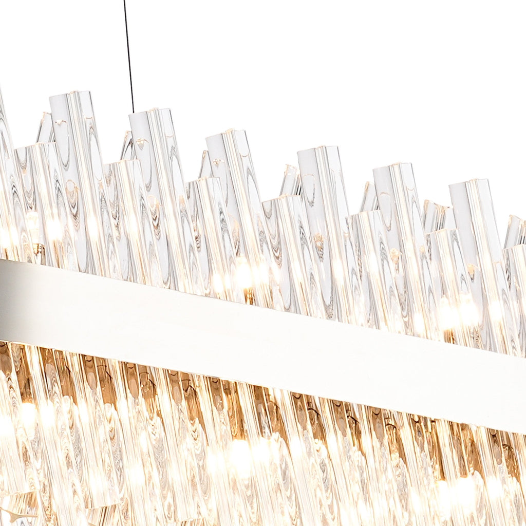 NL9508PN/CL9 Kaffer 36 Light Oblong Pendant Polished Nickel Clear