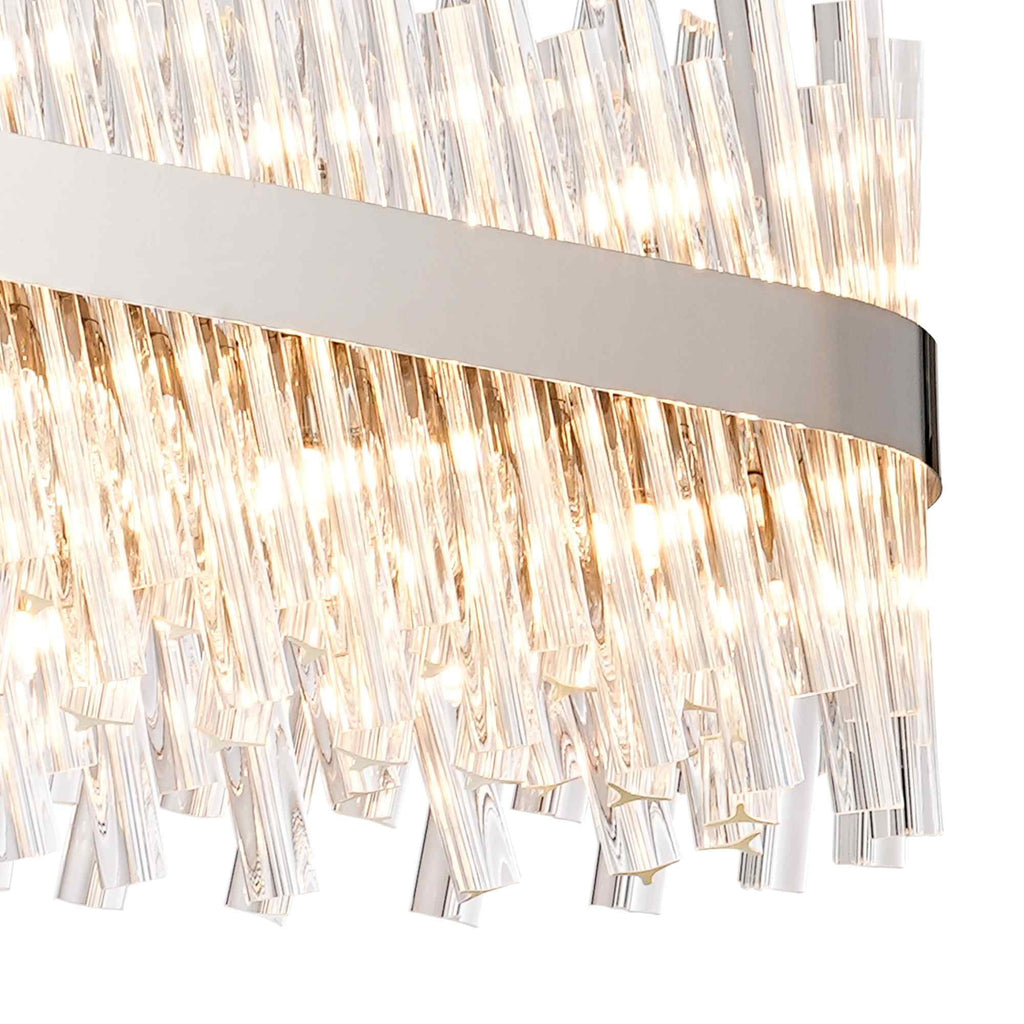 NL9508PN/CL9 Kaffer 36 Light Oblong Pendant Polished Nickel Clear