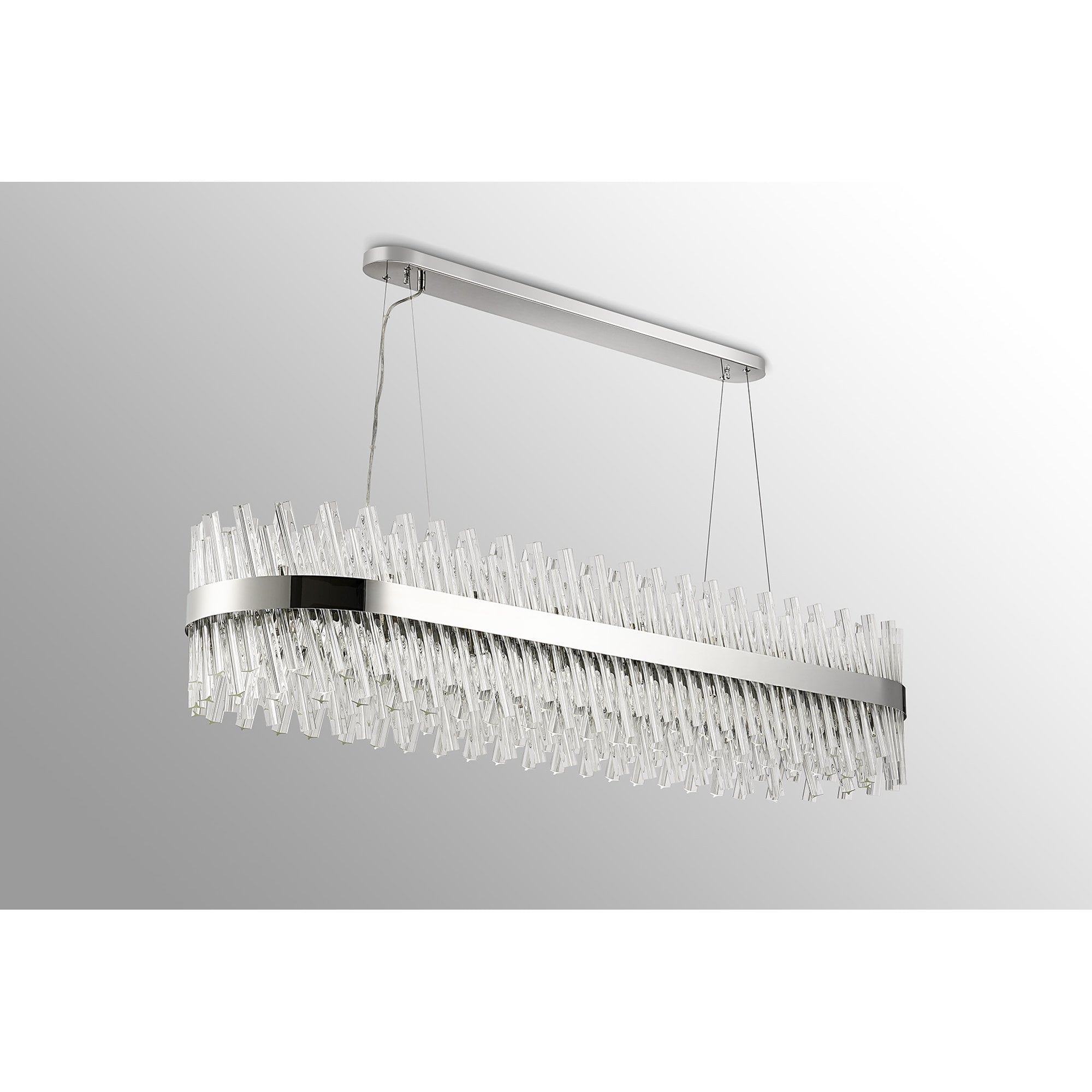NL9508PN/CL9 Kaffer 36 Light Oblong Pendant Polished Nickel Clear