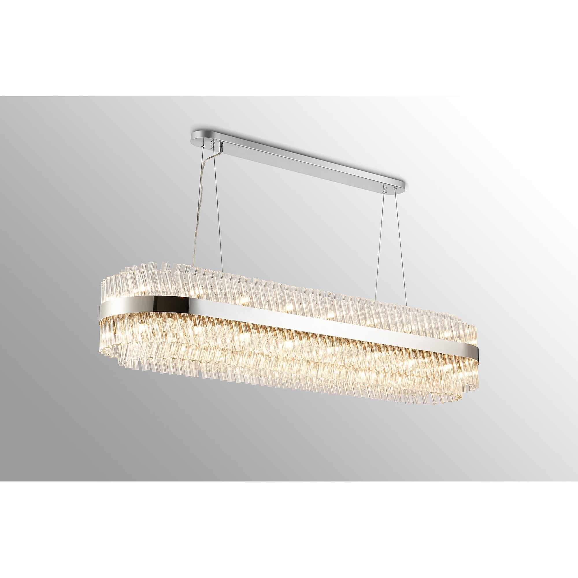 NL9508PN/CL9 Kaffer 36 Light Oblong Pendant Polished Nickel Clear