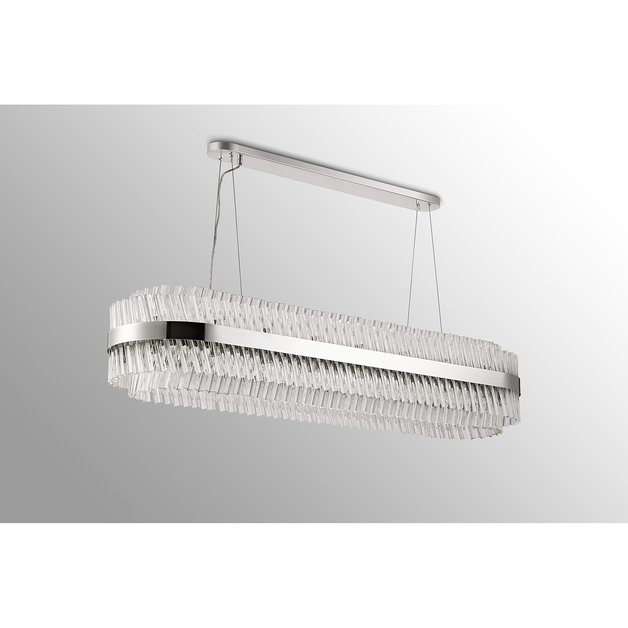 NL9508PN/CL9 Kaffer 36 Light Oblong Pendant Polished Nickel Clear