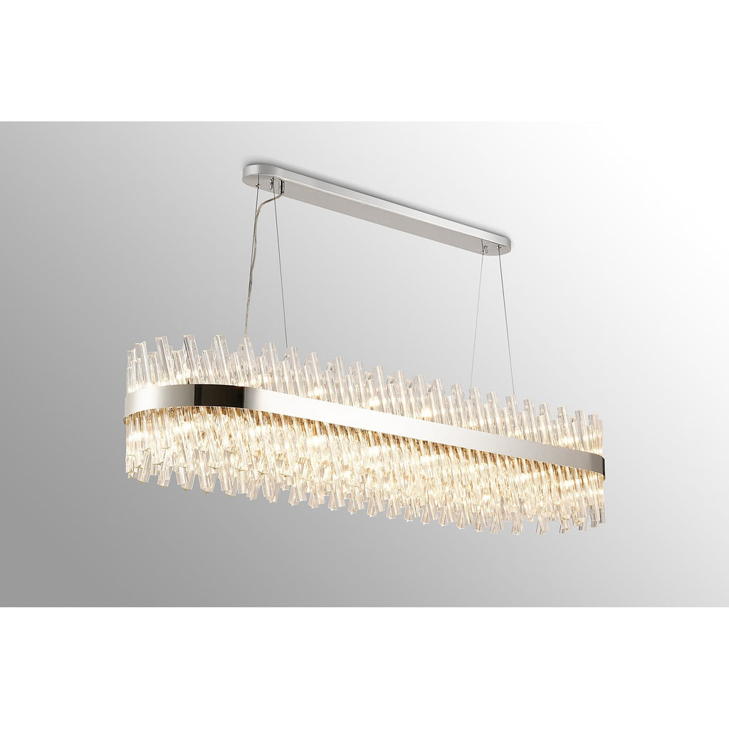 NL9508PN/CL9 Kaffer 36 Light Oblong Pendant Polished Nickel Clear