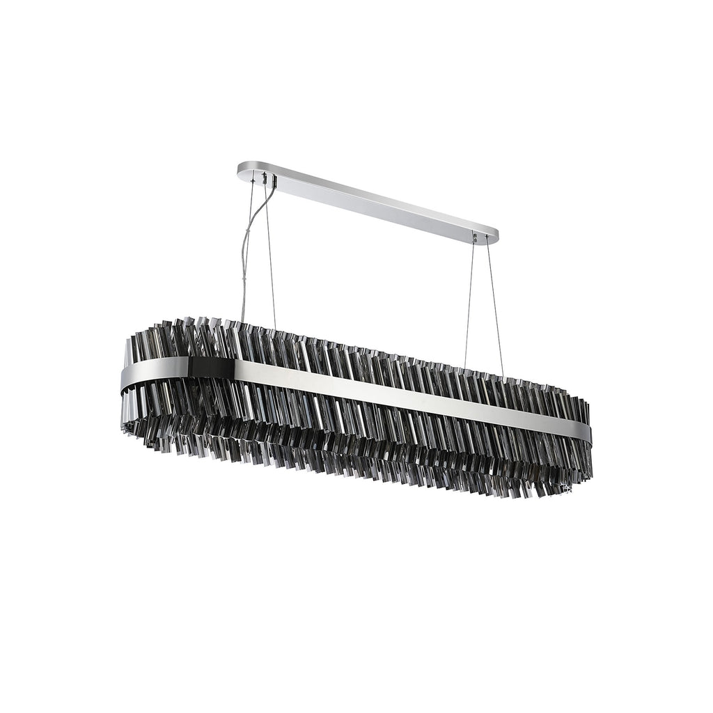 NL9508PN/SM9 Kaffer 36 Light Oblong Pendant Polished Nickel Smoke
