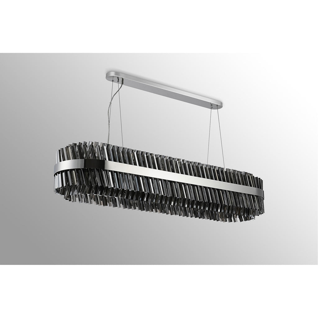 NL9508PN/SM9 Kaffer 36 Light Oblong Pendant Polished Nickel Smoke
