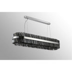NL9508PN/SM9 Kaffer 36 Light Oblong Pendant Polished Nickel Smoke