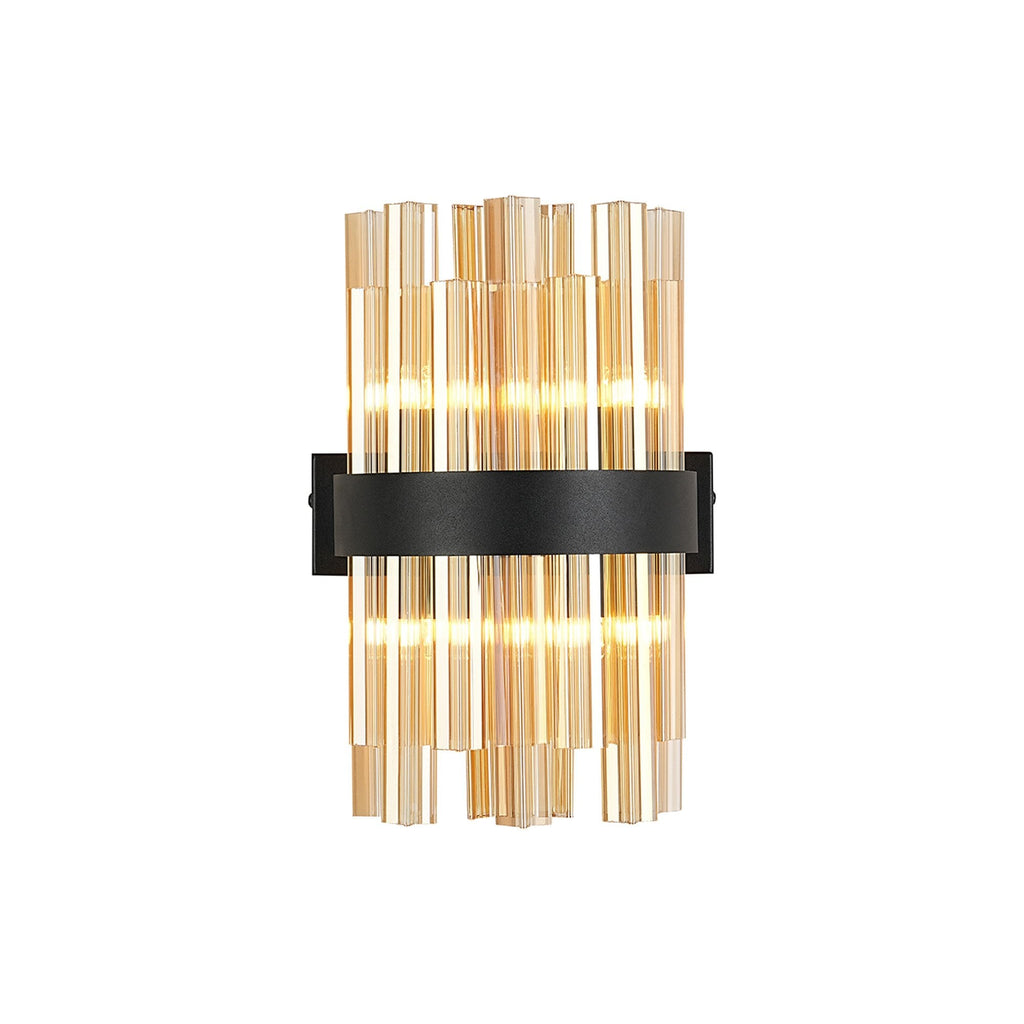 NL9510BL/AM9 Kaffer 4 Light Wall Light Satin Black Amber
