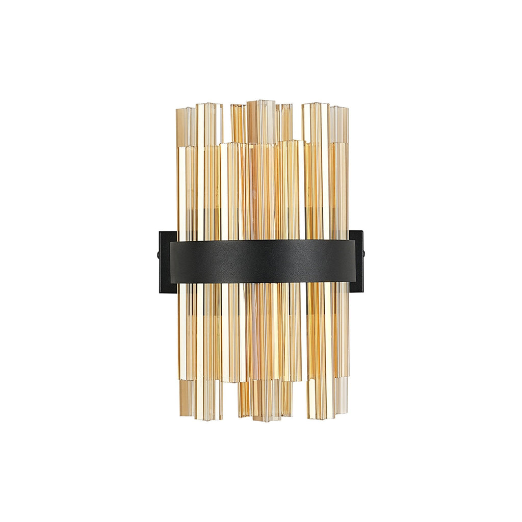 NL9510BL/AM9 Kaffer 4 Light Wall Light Satin Black Amber