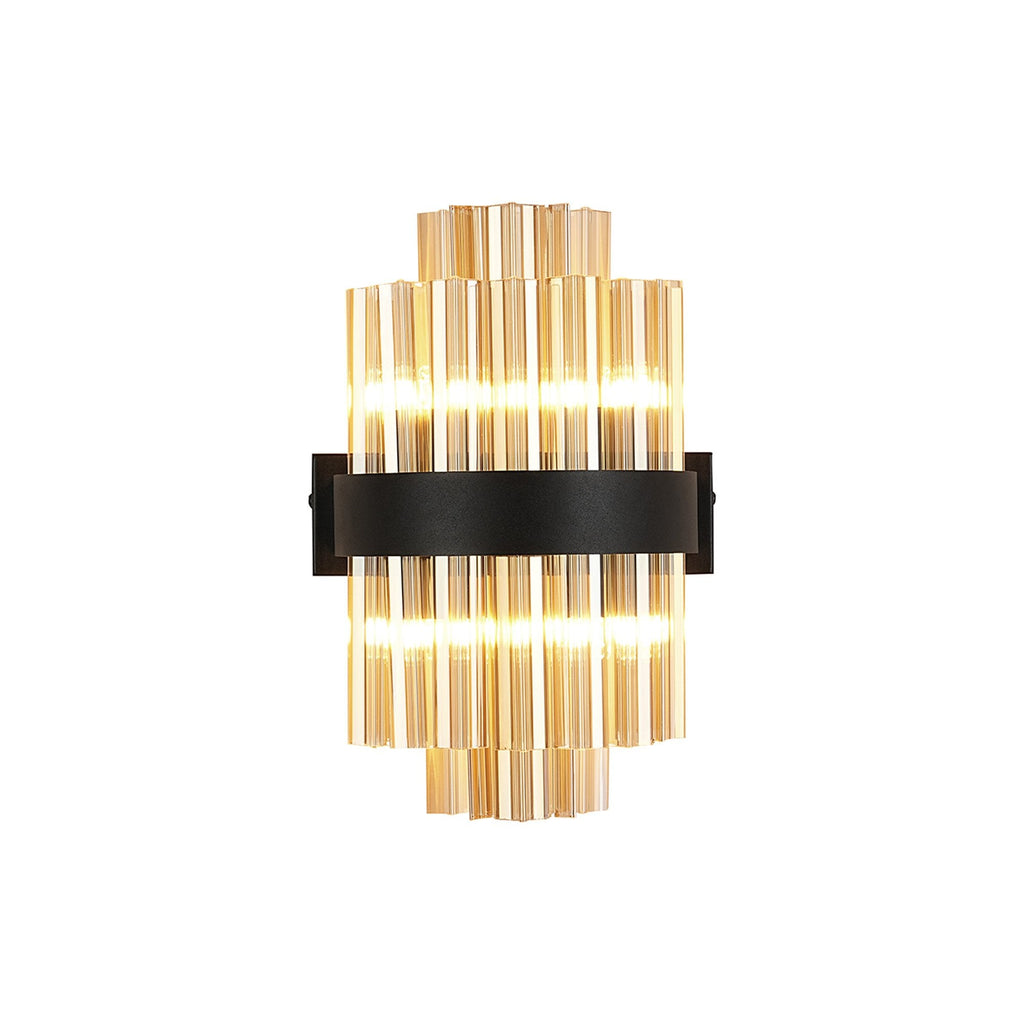 NL9510BL/AM9 Kaffer 4 Light Wall Light Satin Black Amber