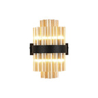 NL9510BL/AM9 Kaffer 4 Light Wall Light Satin Black Amber
