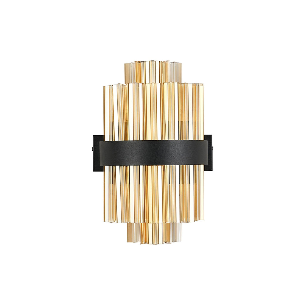 NL9510BL/AM9 Kaffer 4 Light Wall Light Satin Black Amber