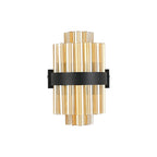 NL9510BL/AM9 Kaffer 4 Light Wall Light Satin Black Amber