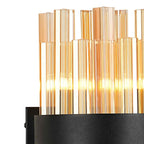 NL9510BL/AM9 Kaffer 4 Light Wall Light Satin Black Amber