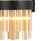 NL9510BL/AM9 Kaffer 4 Light Wall Light Satin Black Amber