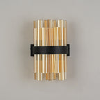 NL9510BL/AM9 Kaffer 4 Light Wall Light Satin Black Amber