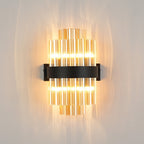 NL9510BL/AM9 Kaffer 4 Light Wall Light Satin Black Amber