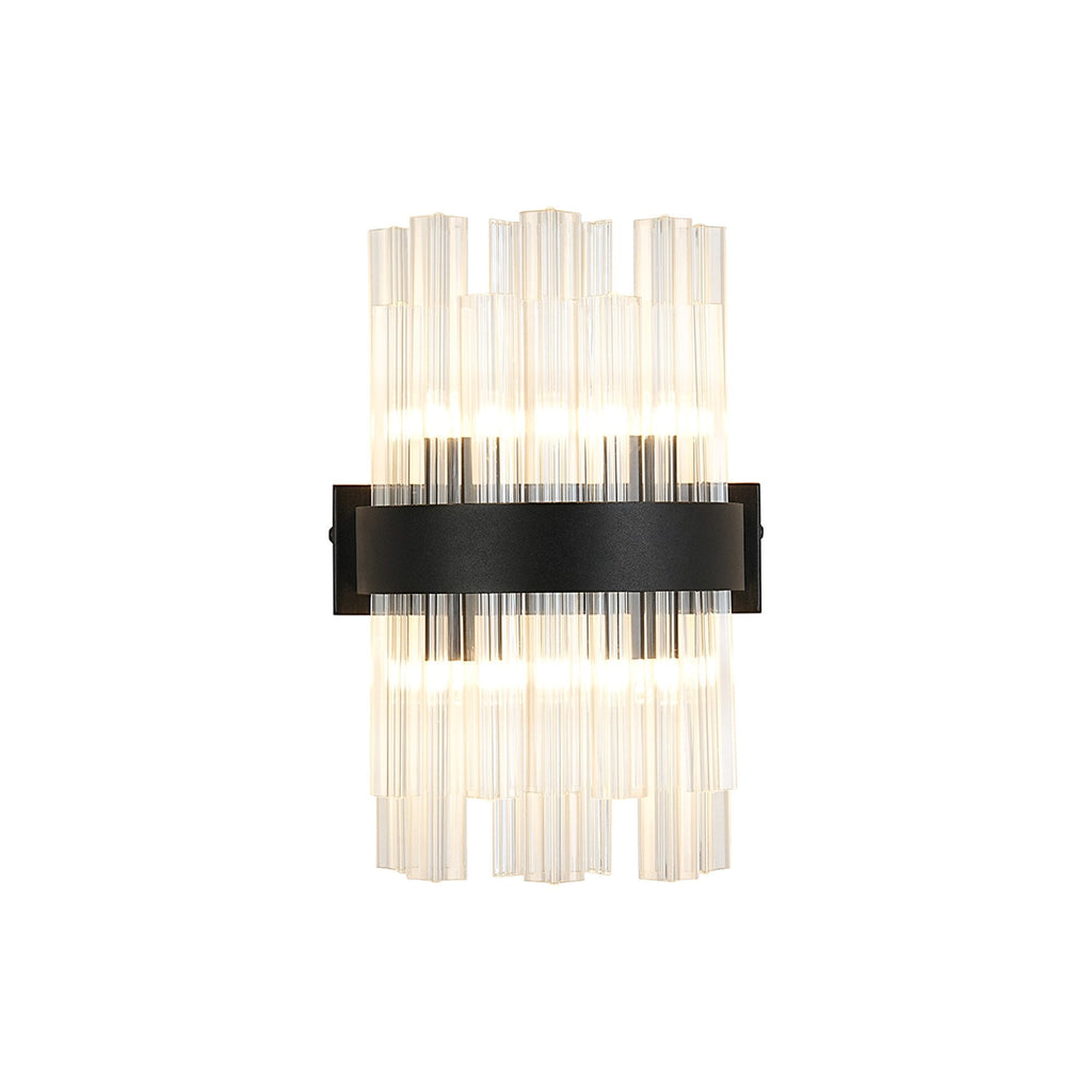 NL9510BL/CL9 Kaffer 4 Light Wall Light Satin Black Clear