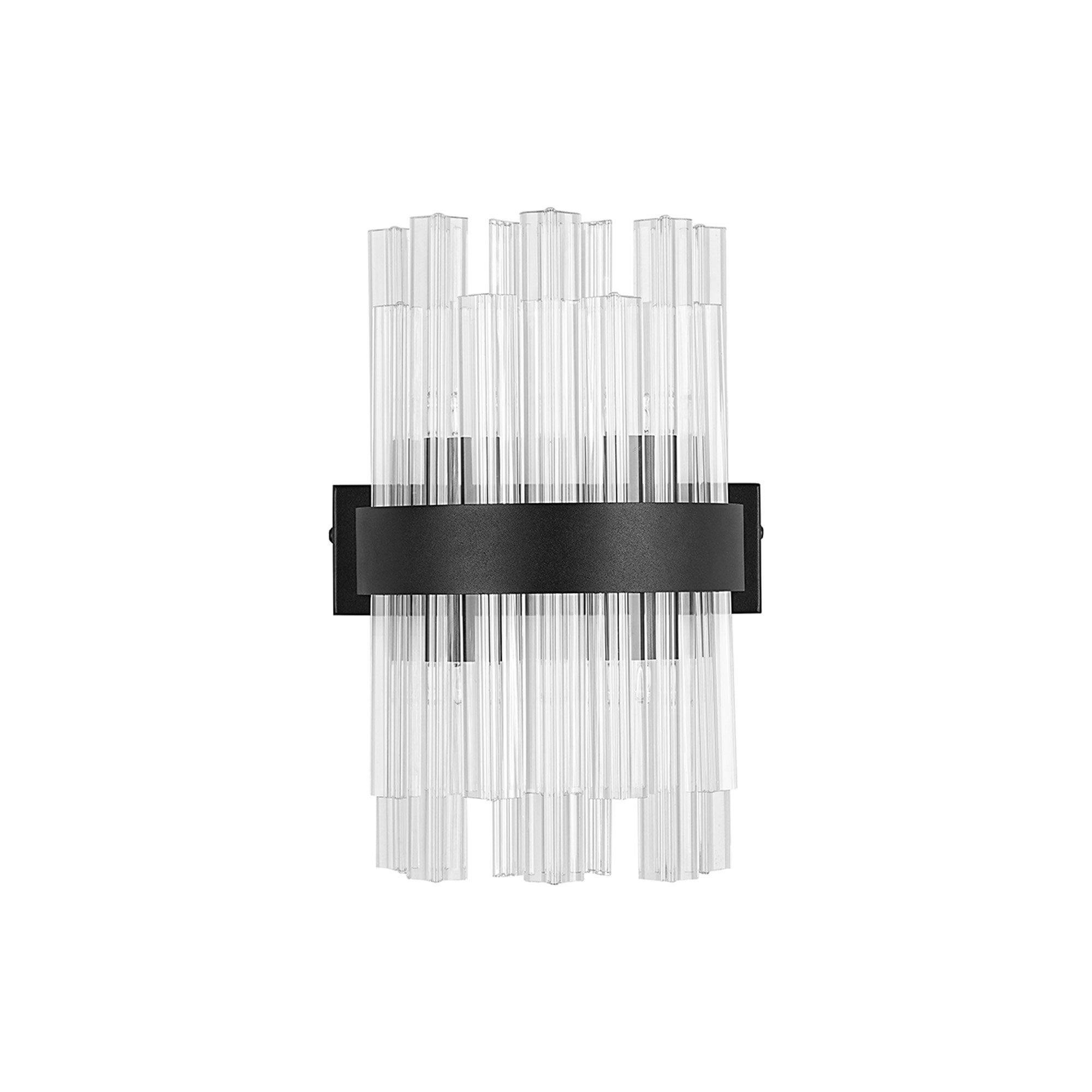 NL9510BL/CL9 Kaffer 4 Light Wall Light Satin Black Clear