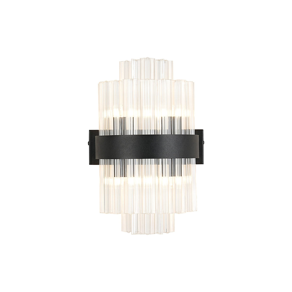 NL9510BL/CL9 Kaffer 4 Light Wall Light Satin Black Clear